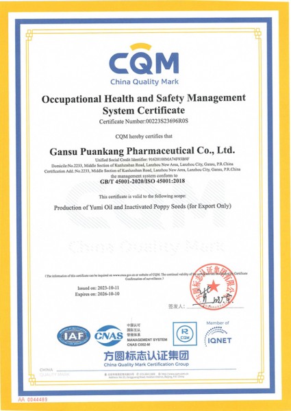 Occupational Health and Safety Management Systems Certificate